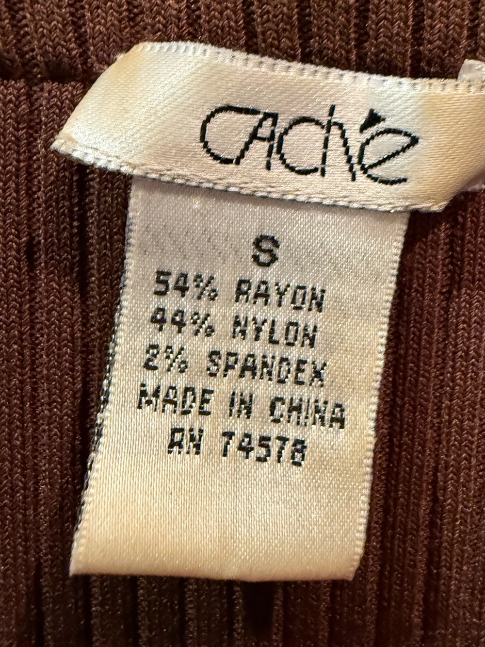 Cache Brown Ribbed Tank with Contrasting Trim - Picture 11 of 12